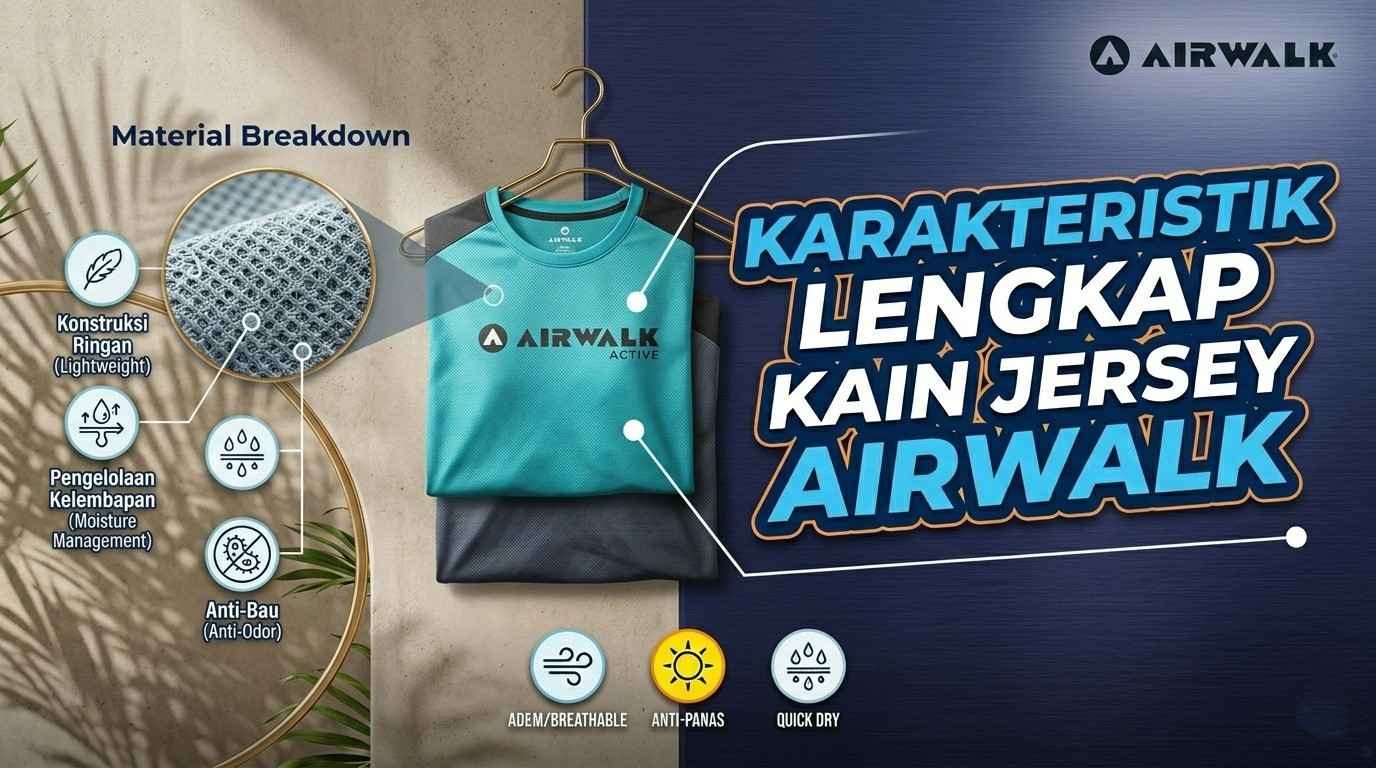 karakteristik kain jersey airwalk lengkap