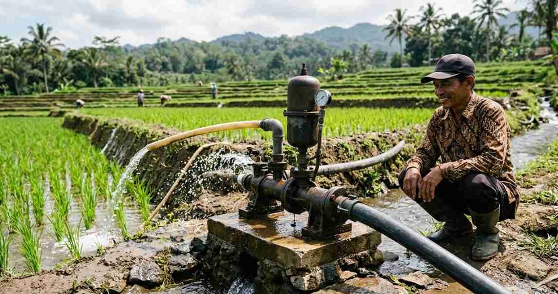 pompa air tanpa listrik untuk sawah
